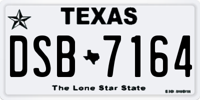 TX license plate DSB7164
