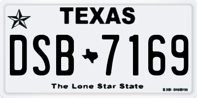 TX license plate DSB7169