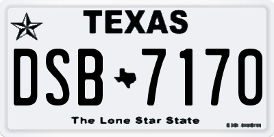TX license plate DSB7170