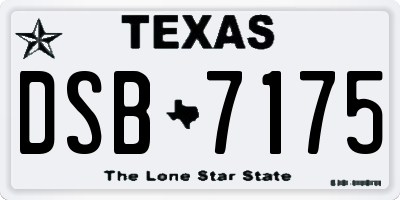 TX license plate DSB7175