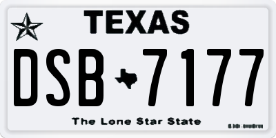 TX license plate DSB7177