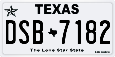 TX license plate DSB7182