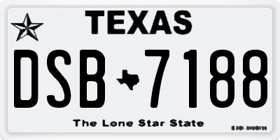 TX license plate DSB7188