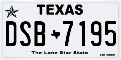 TX license plate DSB7195