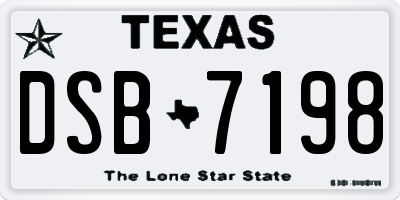 TX license plate DSB7198