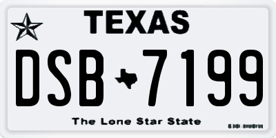 TX license plate DSB7199