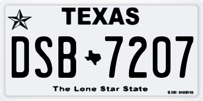 TX license plate DSB7207
