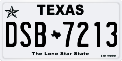 TX license plate DSB7213