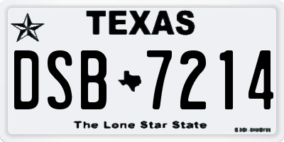 TX license plate DSB7214