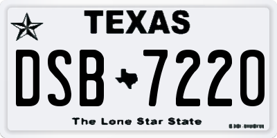 TX license plate DSB7220