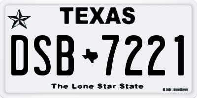 TX license plate DSB7221