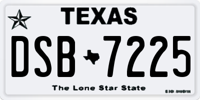 TX license plate DSB7225