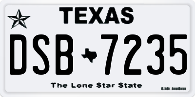 TX license plate DSB7235