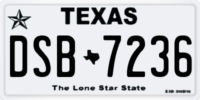 TX license plate DSB7236