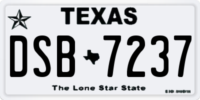 TX license plate DSB7237