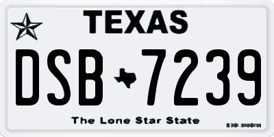 TX license plate DSB7239