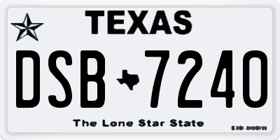 TX license plate DSB7240