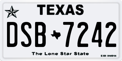 TX license plate DSB7242