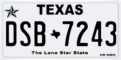 TX license plate DSB7243