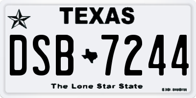 TX license plate DSB7244