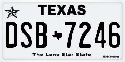 TX license plate DSB7246