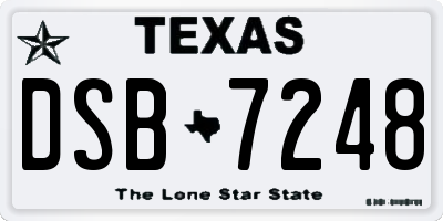 TX license plate DSB7248