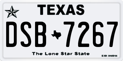 TX license plate DSB7267