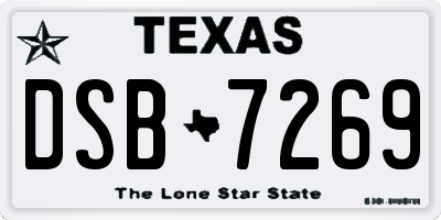 TX license plate DSB7269