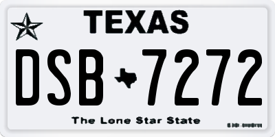 TX license plate DSB7272
