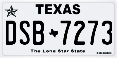 TX license plate DSB7273