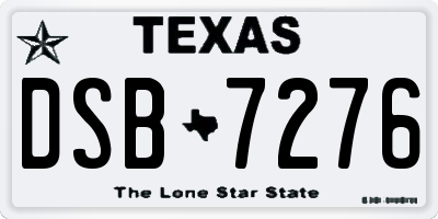 TX license plate DSB7276