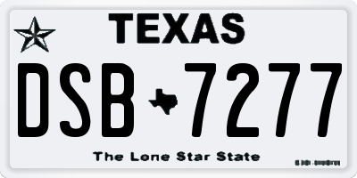 TX license plate DSB7277
