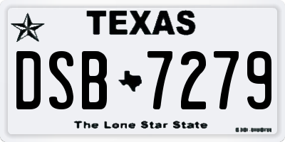TX license plate DSB7279