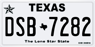 TX license plate DSB7282