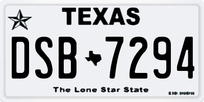TX license plate DSB7294