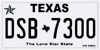 TX license plate DSB7300