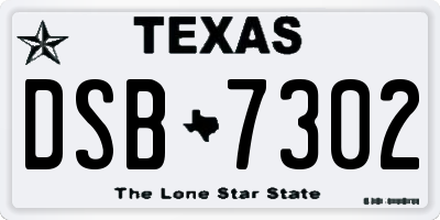 TX license plate DSB7302