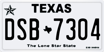 TX license plate DSB7304