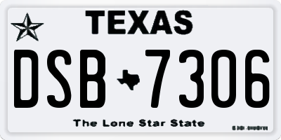 TX license plate DSB7306