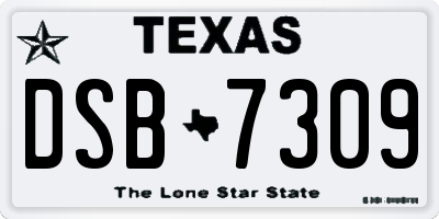 TX license plate DSB7309