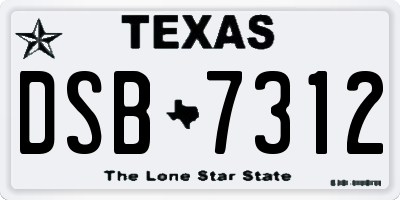 TX license plate DSB7312