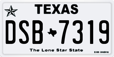 TX license plate DSB7319