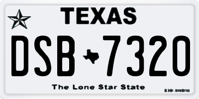 TX license plate DSB7320