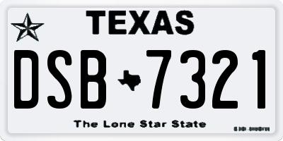TX license plate DSB7321