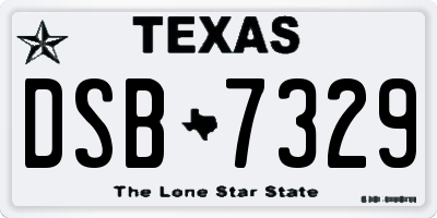 TX license plate DSB7329