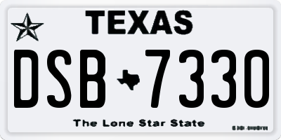 TX license plate DSB7330