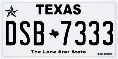 TX license plate DSB7333