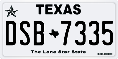 TX license plate DSB7335