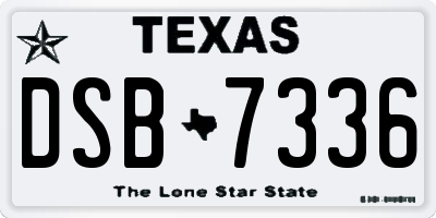 TX license plate DSB7336