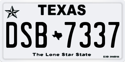TX license plate DSB7337